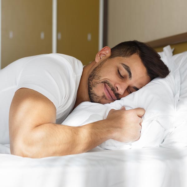 man sleeping peacefully